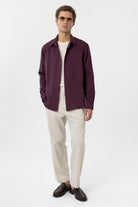 Antioch-Bordo Relax Fit Liyosel Kumaş Erkek Gömlek-Gömlek-3-Milagron.com