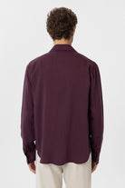 Antioch-Bordo Relax Fit Liyosel Kumaş Erkek Gömlek-Gömlek-5-Milagron.com
