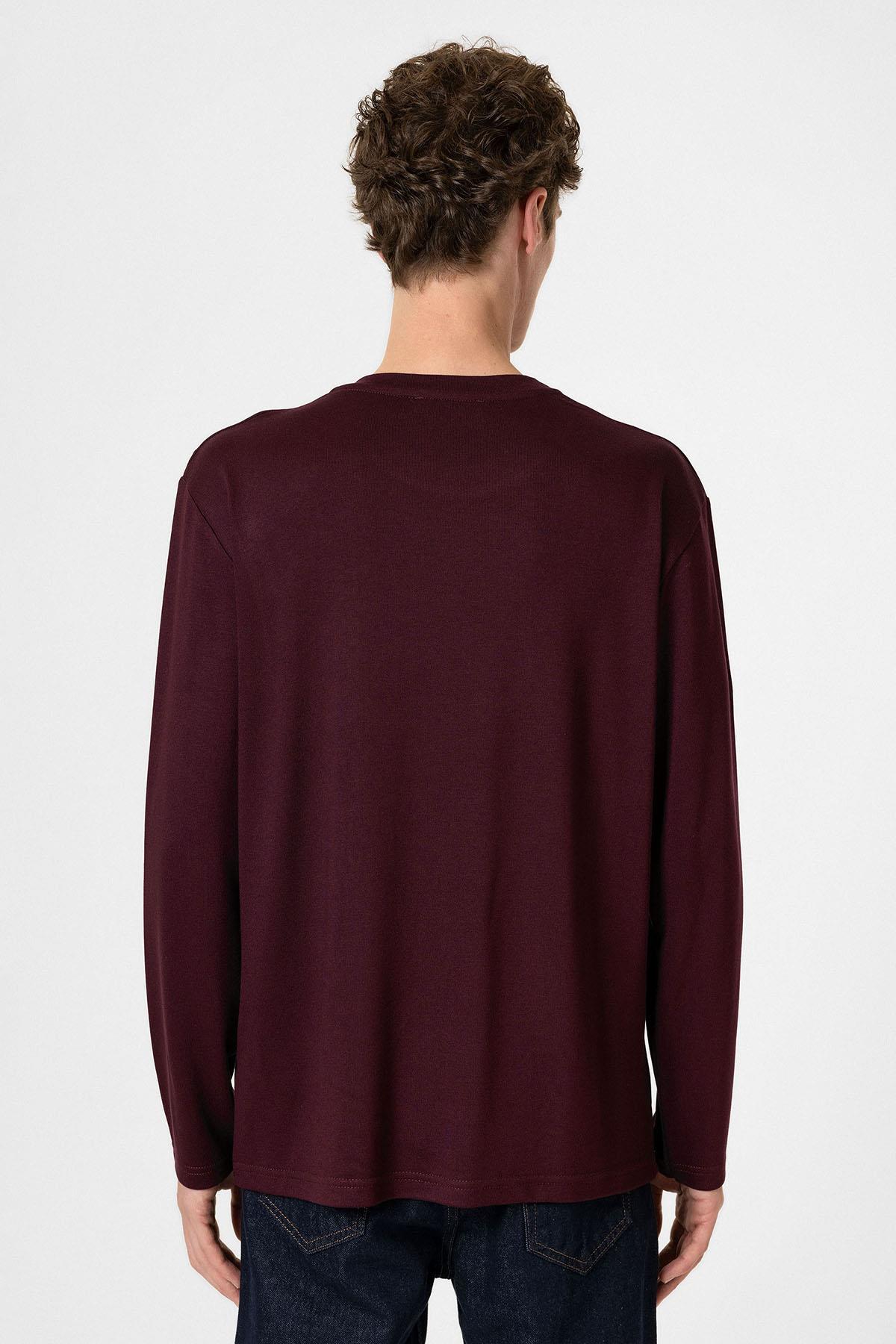Antioch-Bordo Relaxed Fit Basic Erkek T Shirt-T-Shirts-5-Milagron.com