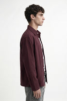 Antioch Bordo Relaxed Fit Çizgili Erkek Gömlek