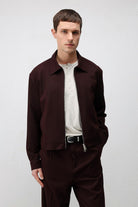 Antioch Bordo Relaxed Fit Fermuarlı Erkek Mont