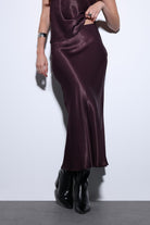 Antioch-Bordo Saten Midi Etek-Etek-1-Milagron.com