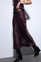Antioch-Bordo Saten Midi Etek-Etek-3-Milagron.com