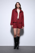 Antioch-Antioch Bordo Süet Bomber Ceket-Ceket-1-Milagron.com