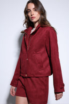 Antioch-Antioch Bordo Süet Bomber Ceket-Ceket-4-Milagron.com