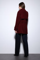 Antioch-Bordo Süet Görünümlü Kadın Trençkot-Trençkot-6-Milagron.com