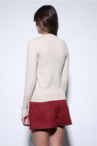 Antioch-Antioch Bordo Süet Görünümlü Pileli Kadın şort-Şort-5-Milagron.com