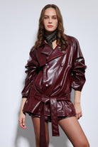 Antioch-Bordo Suni Deri Kemerli Trençkot-Trençkot-3-Milagron.com