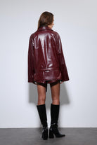 Antioch-Bordo Suni Deri Kemerli Trençkot-Trençkot-8-Milagron.com