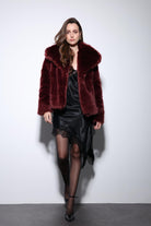 Antioch-Bordo Suni Kürk Kadın Ceket-Ceket-4-Milagron.com