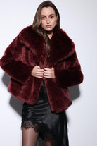 Antioch-Bordo Suni Kürk Kadın Ceket-Ceket-6-Milagron.com