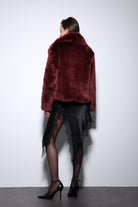 Antioch-Bordo Suni Kürk Kadın Ceket-Ceket-8-Milagron.com