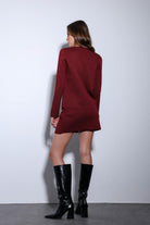 Antioch-Antioch Bordo Tek Düğme Triko Kadın Hırka-Hırka-6-Milagron.com