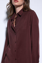 Antioch-Antioch Bordo Tensel Kadın Gömlek-Gömlek-5-Milagron.com