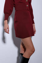 Antioch-Antioch Bordo Triko Kadın Mini Etek-Etek-4-Milagron.com