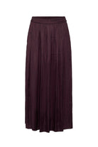 Antioch-Bordo Uzun Dökümlü Pilili Kadın Etek-Etek-5-Milagron.com