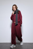 Antioch-Bordo Volümlü Ceket Ve Paça Lastikli Eşofman Takım-Takım-2-Milagron.com