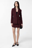 Antioch-Bordo Vücuda Oturan Kadın Blazer Ceket-Blazer Ceket-2-Milagron.com