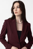 Antioch-Bordo Vücuda Oturan Kadın Blazer Ceket-Blazer Ceket-3-Milagron.com