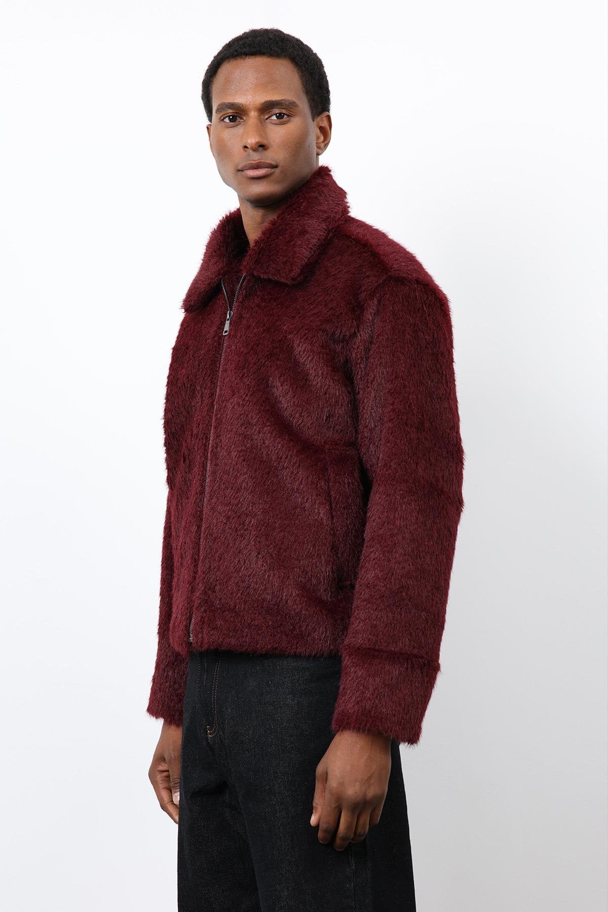 Antioch-Bordo Yumuşak Dokulu Erkek Mont-Mont-6-Milagron.com