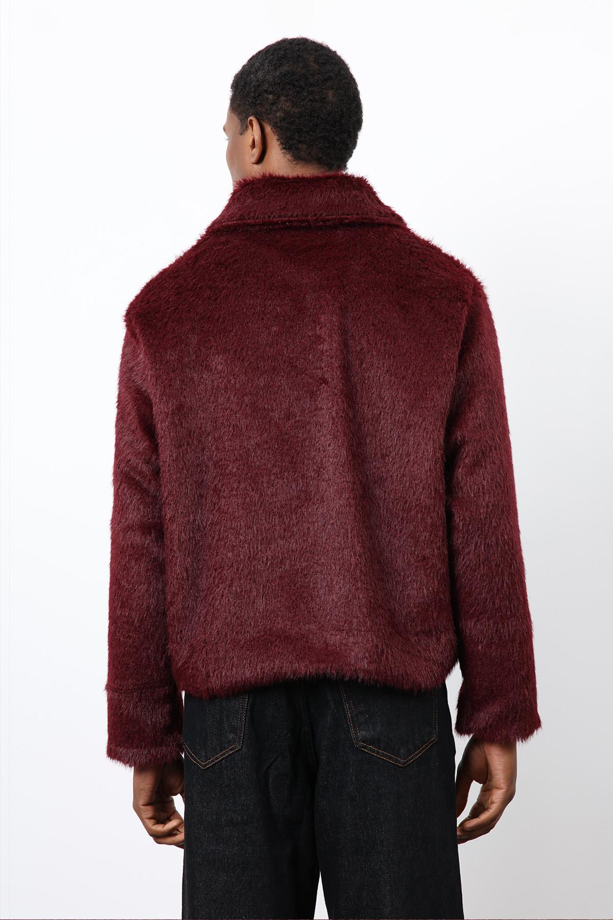 Antioch-Bordo Yumuşak Dokulu Erkek Mont-Mont-8-Milagron.com