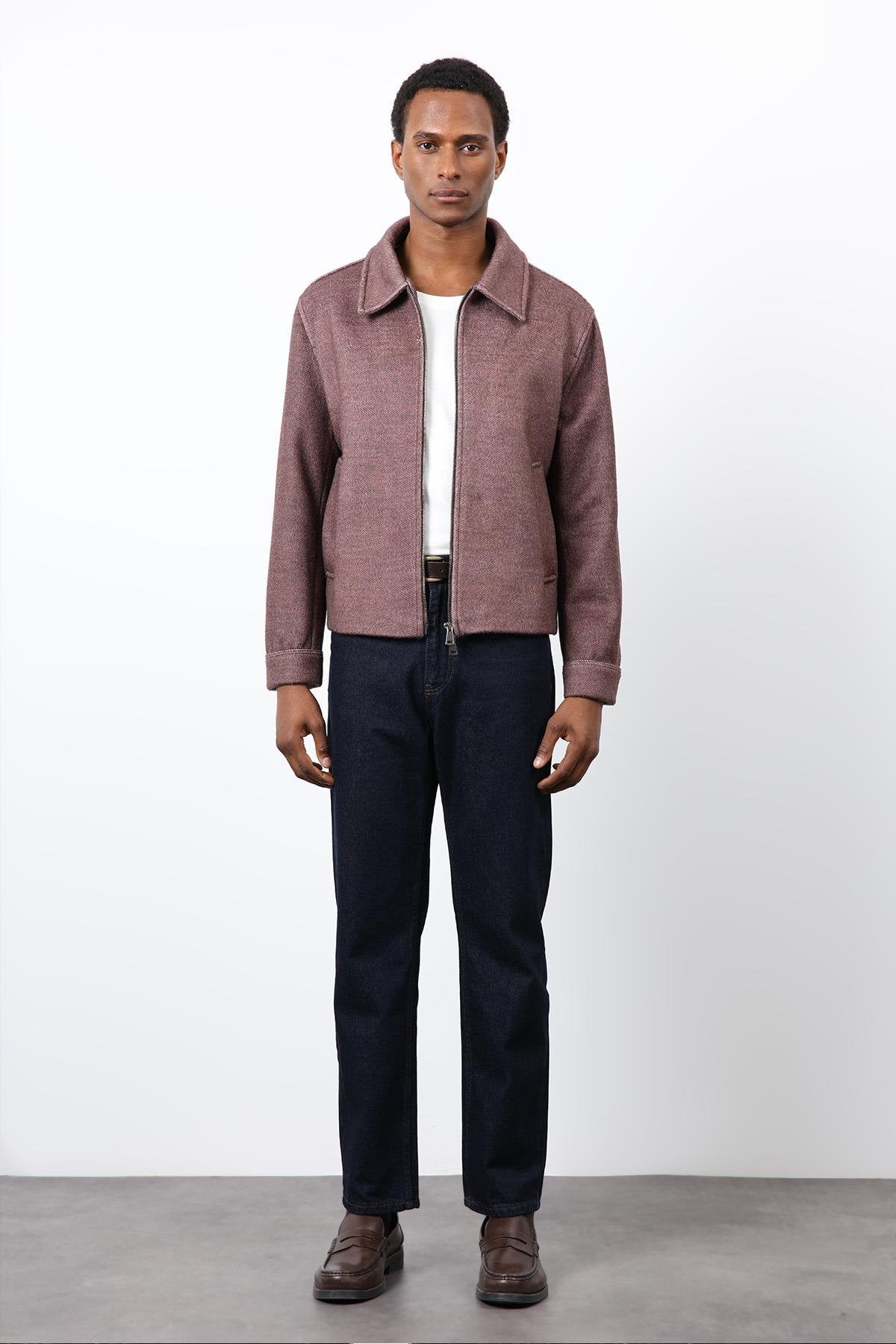 Antioch-Bordo Yün Karışımlı Erkek Ceket-Ceket-1-Milagron.com