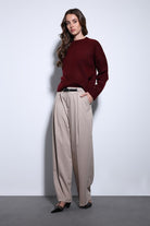 Antioch-Antioch Bordo Yün Karışımlı Kadın Kazak-Kazak-1-Milagron.com