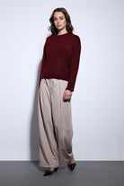 Antioch-Antioch Bordo Yün Karışımlı Kadın Kazak-Kazak-4-Milagron.com