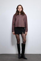 Antioch-Bordo Yün Karışımlı Suni Kürk Yaka Ceket-Ceket-2-Milagron.com