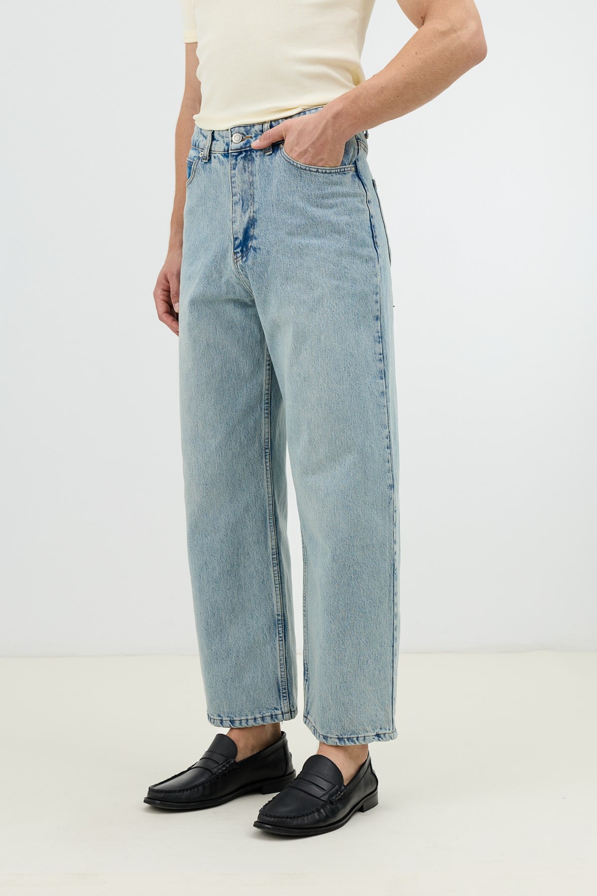 Antioch Buz Mavisi Relax Fit Erkek Jean
