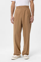 Antioch-Camel Baggy Yüksek Bel Erkek Kumaş Pantolon-Kumaş Pantolon-1-Milagron.com