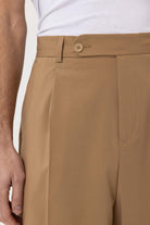 Antioch-Camel Baggy Yüksek Bel Erkek Kumaş Pantolon-Kumaş Pantolon-3-Milagron.com