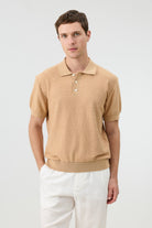 Antioch Camel Dokulu Polo Yaka Triko Erkek T-Shirt
