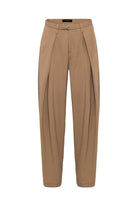 Antioch-Camel Kemerli Pilili Kadın Pantolon-Kumaş Pantolon-5-Milagron.com