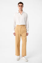 Antioch-Antioch Camel Yüksek Bel Pamuklu Erkek Pantolon-Kumaş Pantolon-1-Milagron.com