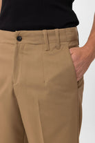 Antioch-Camel Yüksek Bel Straight Fit Erkek Pantolon-Kumaş Pantolon-4-Milagron.com