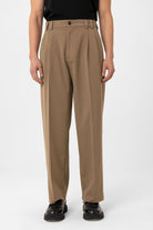 Antioch-Camel Yüksel Bel Relax Fit Pileli Erkek Pantolon-Kumaş Pantolon-1-Milagron.com