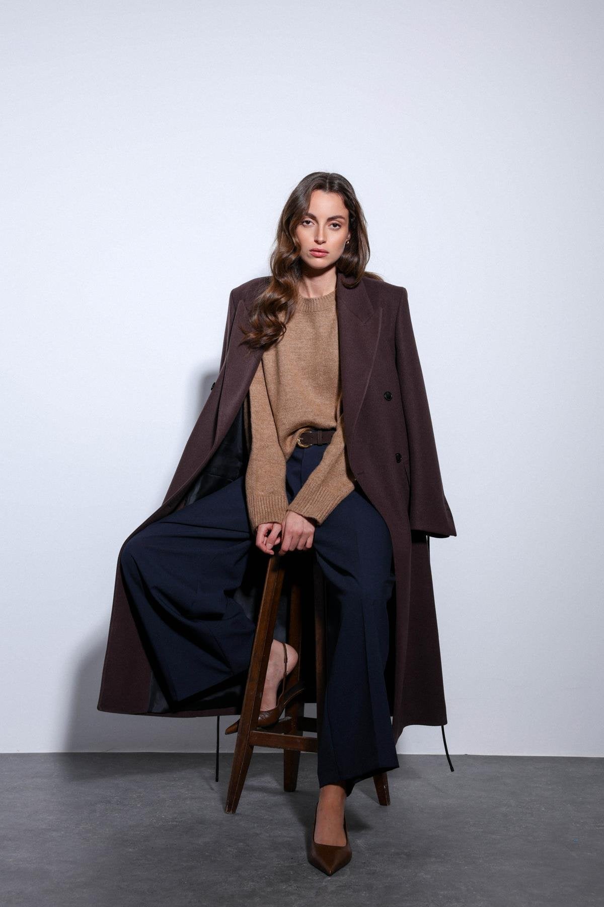 Antioch-Antioch Camel Yün Karışımlı Kadın Kazak-Kazak-1-Milagron.com