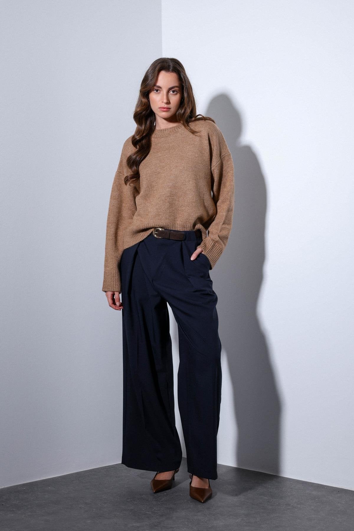 Antioch-Antioch Camel Yün Karışımlı Kadın Kazak-Kazak-4-Milagron.com