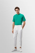 Antioch-Çimen Yeşili Bisiklet Yaka Basic T Shirt-T-Shirts-1-Milagron.com