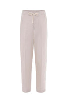 Antioch-Ekru 100% Keten Yüksek Bel Erkek Pantolon-Kumaş Pantolon-5-Milagron.com