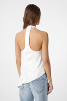 Antioch-Ekru Asimetrik Saten Sırt Dekolteli Kadın Top-Top-4-Milagron.com