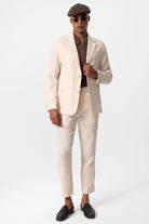 Antioch-Ekru Astarsız Torba Cepli Erkek Blazer Ceket-Blazer Ceket-2-Milagron.com