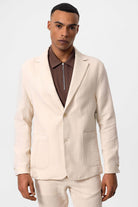 Antioch Ekru Astarsız Torba Cepli Erkek Blazer Ceket