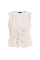 Antioch-Ekru Bağ Detaylı Dokulu Kadın Takım-Alt - Üst Takım-6-Milagron.com