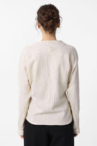 Antioch-Ekru Bağlamalı Kimono Kadın Gömlek-Gömlek-4-Milagron.com