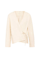 Antioch-Ekru Bağlamalı Kimono Kadın Gömlek-Gömlek-5-Milagron.com