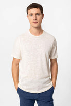 Antioch Ekru Basic Bisiklet Yaka Erkek T-Shirt