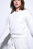 Antioch-Antioch Ekru Basic Kadın Sweatshirt-Sweatshirt-3-Milagron.com