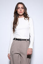 Antioch-Antioch Ekru Basic Kadın Triko Kazak-Kazak-1-Milagron.com